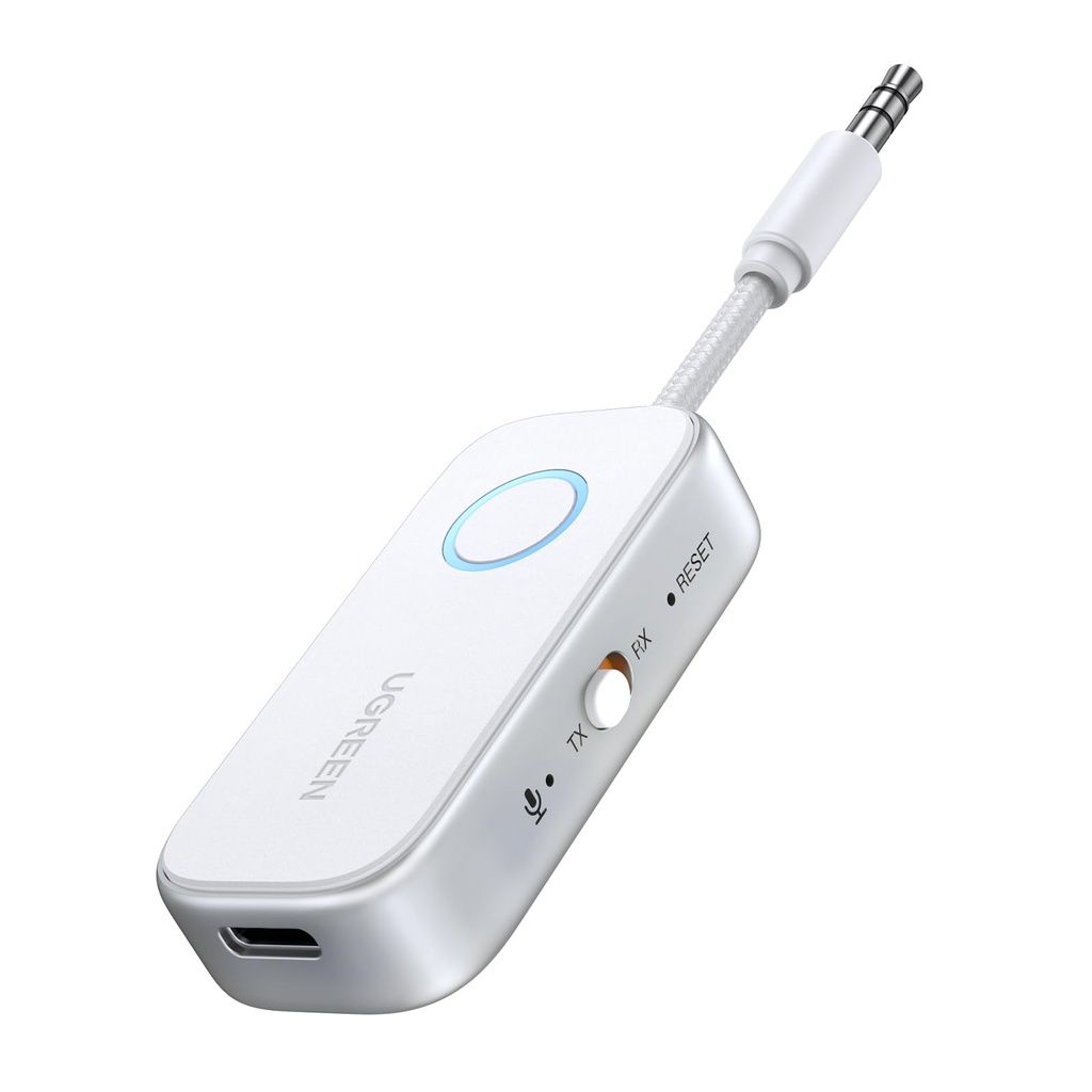 UGREEN Bluetooth 6.0 Transmitter Receiver, Dual Connection, 18H Long Playtime, Mic for Calls