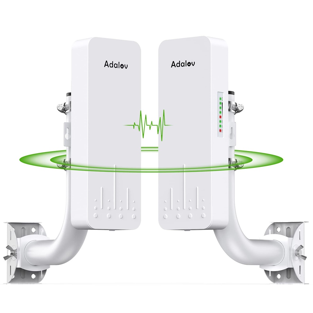 AdaLov CPE660 Wireless Bridge Outdoor with Bracket Mounts, 5.8G Point to Point WiFi Bridge P