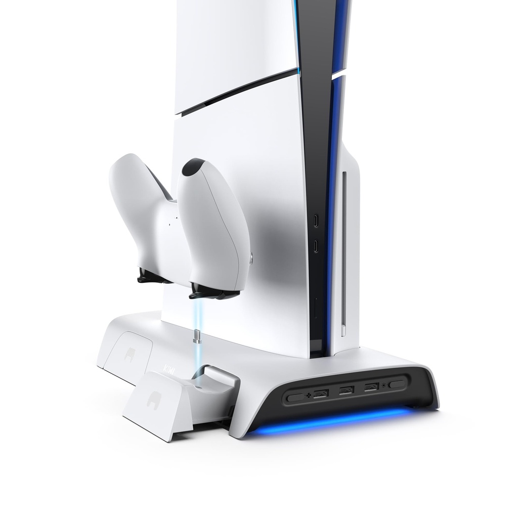 KIWI design D3 PS5 Slim Cooling Stand and Charging Station with RGB Controller