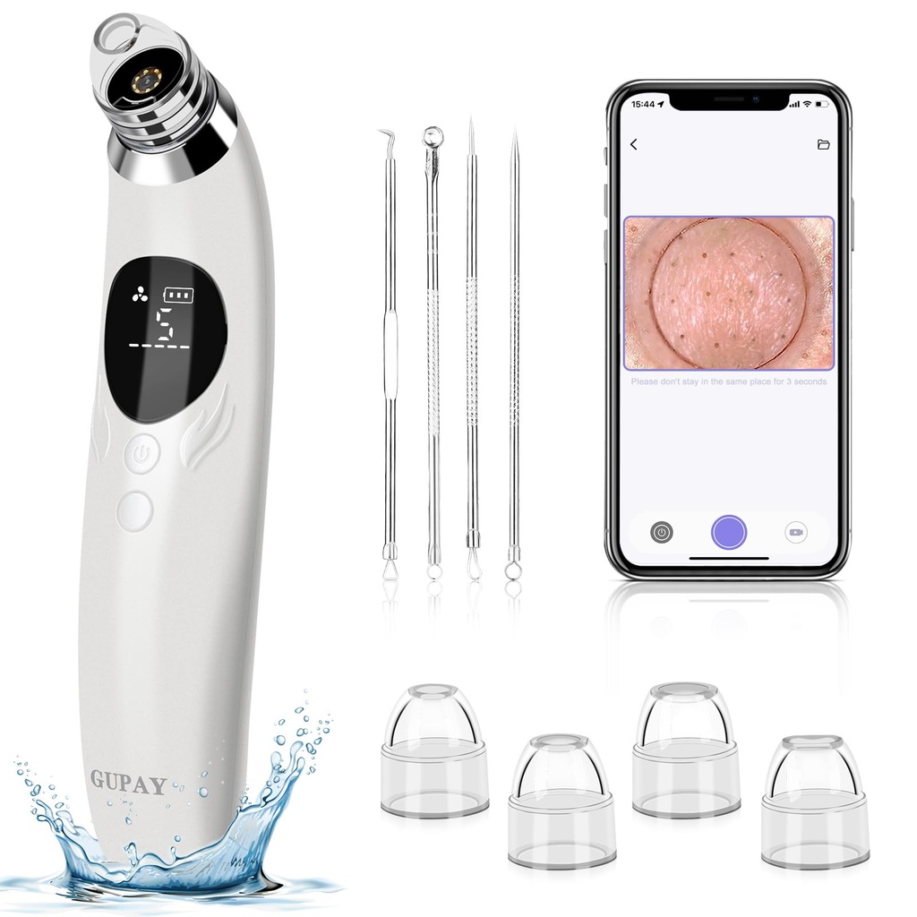 GUPAY Blackhead Remover Vacuum, Pore Vacuum with 1080p HD Camera Visible Facial Pore Cleanse