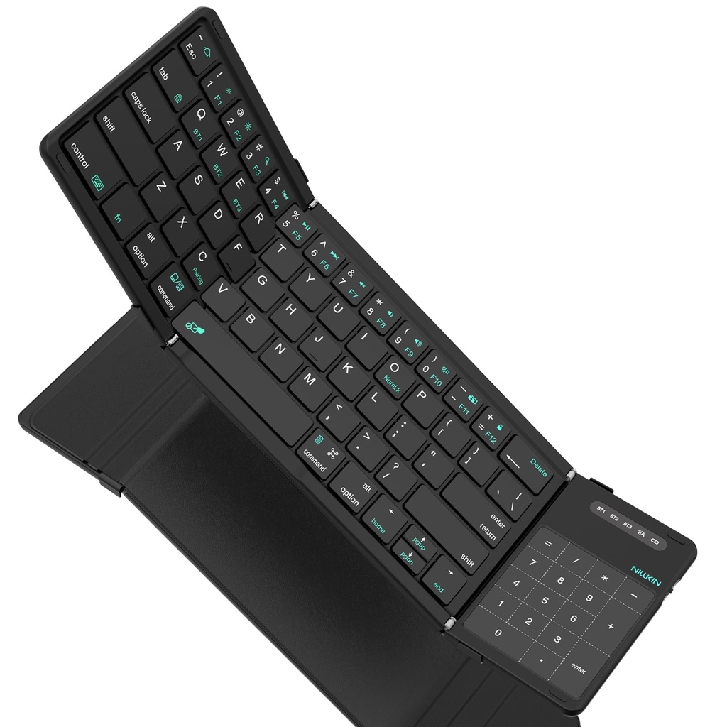 Nillkin Foldable Bluetooth Keyboard Folding with Touchpad & Number Pad, Portable Wireless Fu