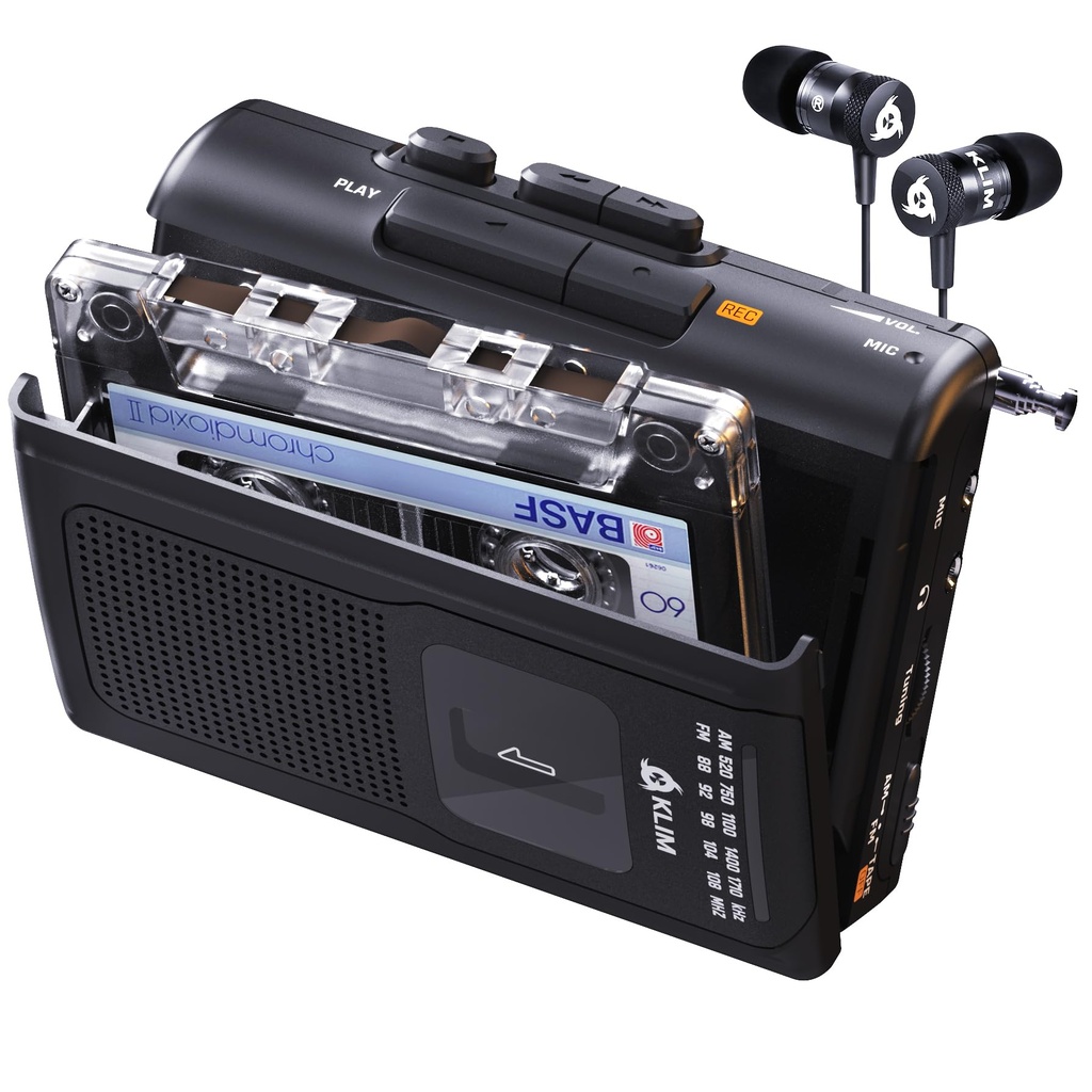 KLIM K8 Cassette Tape Player Portable - Cassette Recorder - New Version - AM/FM Player - Bui