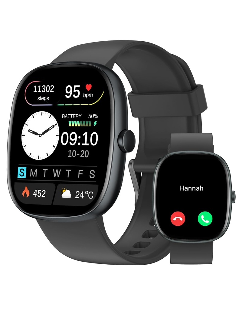 HUAKUA Smart Watch for Women Men Answer/Make Calls,Fitness Watch with Heart Rate SpO2-Monitor