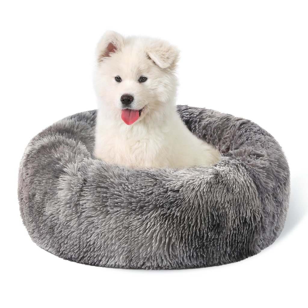 Belababy Dog Bed Small Medium with Removable Cover, Washable Dog Cat Donut Bed, Calming Pet