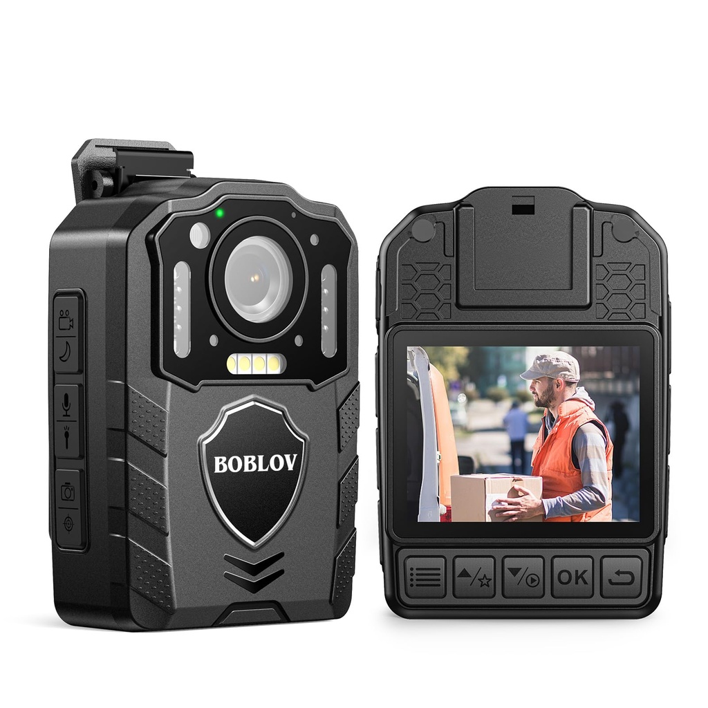 BOBLOV KJ25 Body Camera, Built-in 3000mAh Large Battery for 13 Hours Video Shooting, 1080P