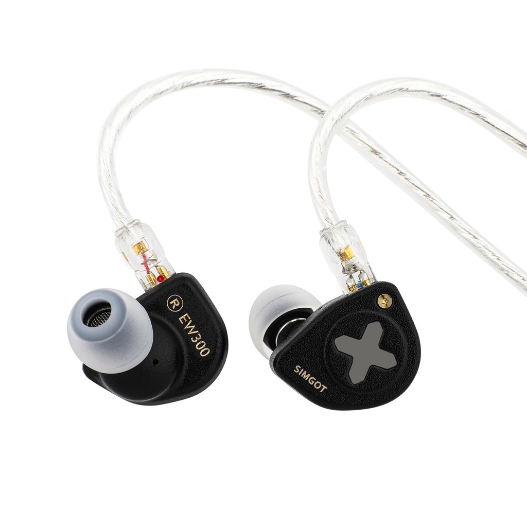 Linsoul SIMGOT EW300 1DD+1Planar+1PZT Hybrid Driver In Ear Monitor, Wired Earbuds IEM, Gamin