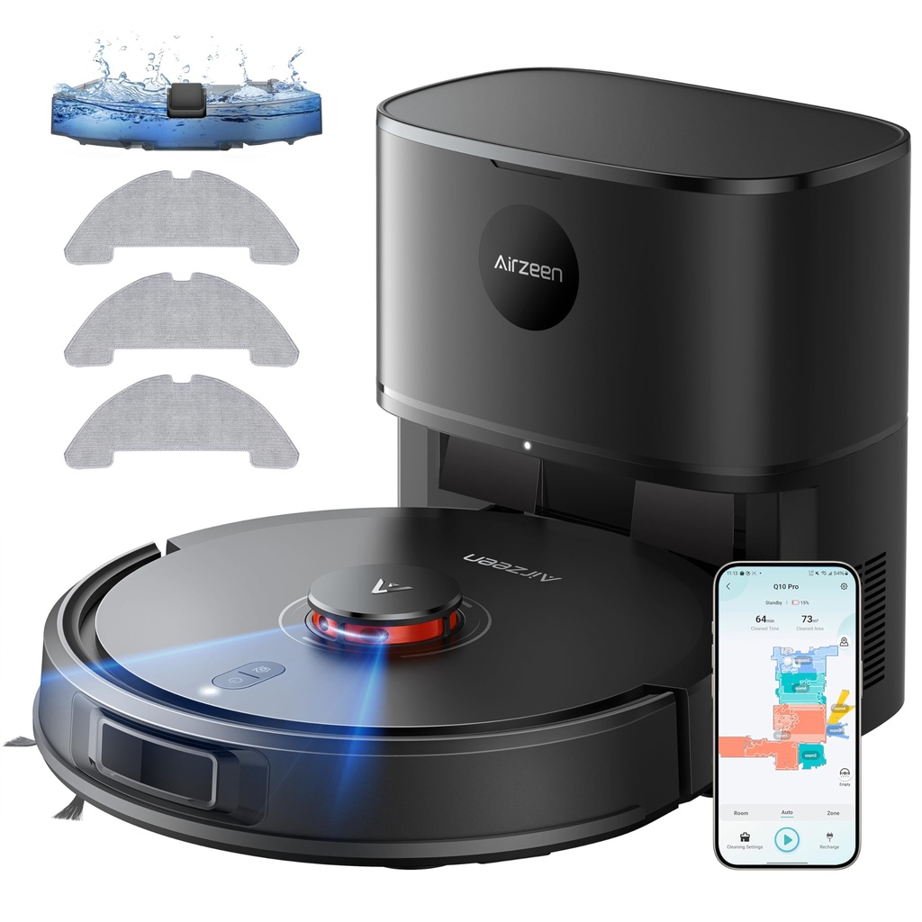Robot Vacuum Cleaner with Mop, 8000Pa Self-Emptying Robot Vacuum and Mop, Laser Navigator w