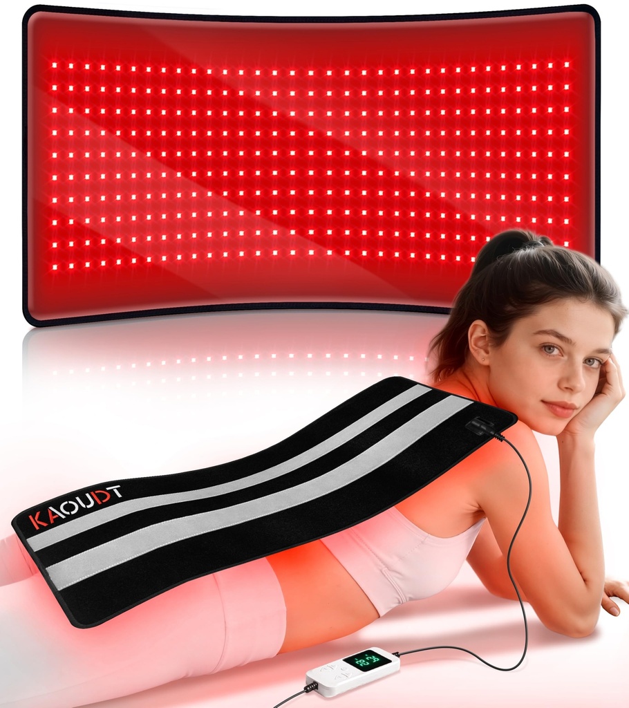 Kaoudt 2026 New Portable Red Light Therapy Mat for Body Pain Relief, 29.3" x 13" Medical-Grade