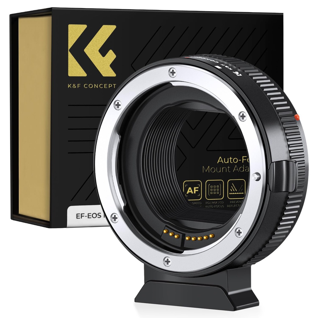 K&F CONCEPT EF to EOS R Adapter, Auto Focus EF EF-S Lens to RF Mount Adapter with Removable