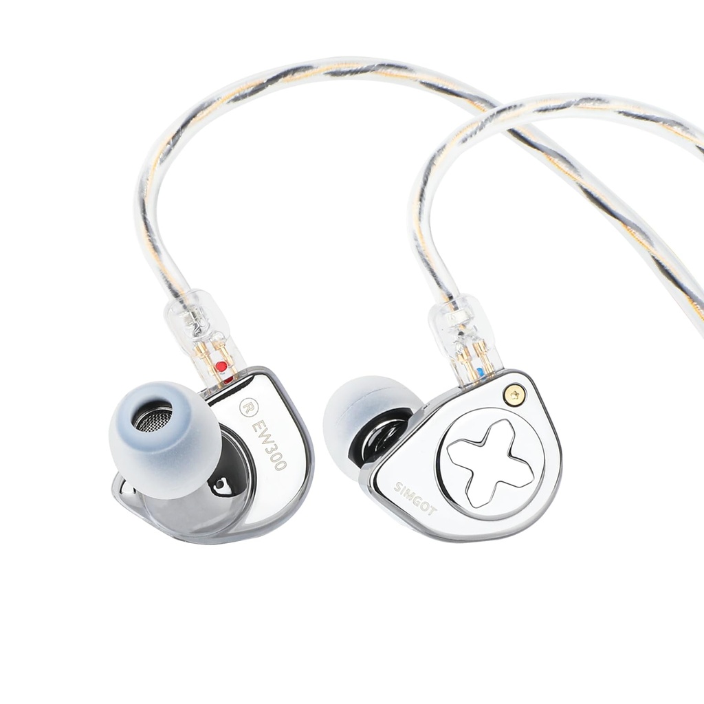 Linsoul SIMGOT EW300 1DD+1Planar+1PZT Hybrid Driver In Ear Monitor, Wired Earbuds IEM