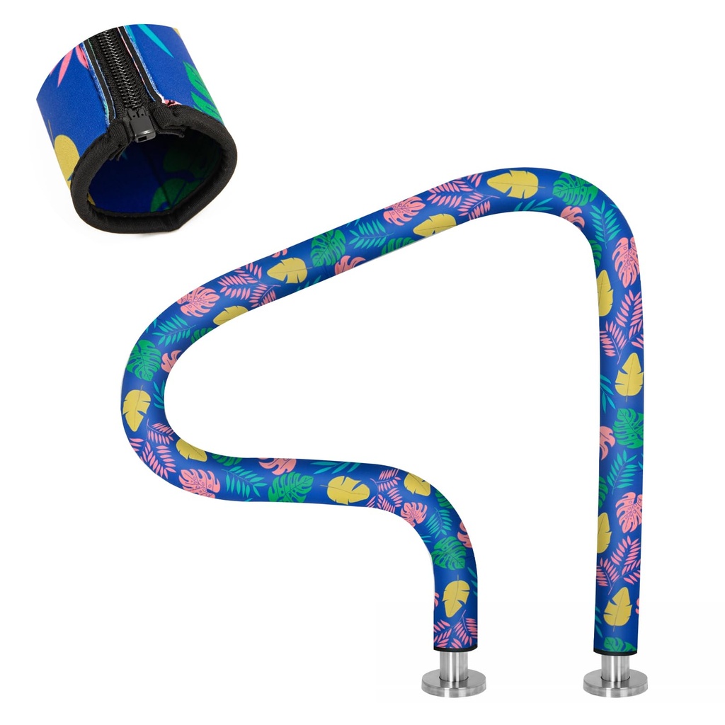 Pool Handrail Cover,Zipper Slip Resistant Swimming Pool Hand Railing Grip Sleeve Blue (8ft)