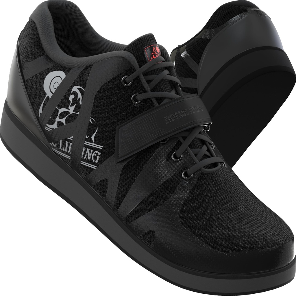 Nordic Lifting Powerlifting Shoes for Heavy Weightlifting - Men's Squat Shoe - MEGIN Black