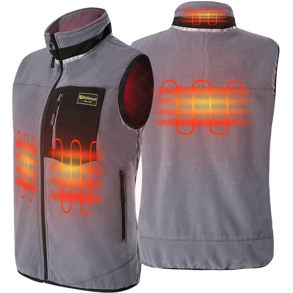 PROSmart Heated Gilet Polar Fleece Lightweight Heated Vest with USB Battery, Unisex