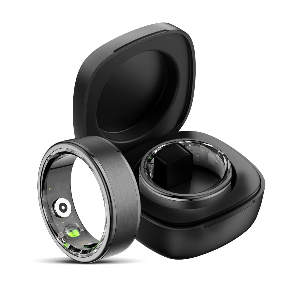findtime Smart Ring for Men Women Smart Ring Android iOS Fitness Ring Pedometer Heart Rate B