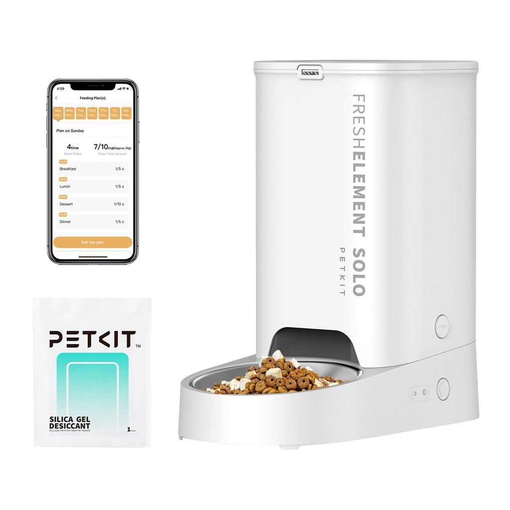PETKIT Automatic Cat Feeder, 2.4GHz Auto Cat Feeder with App Control 3L