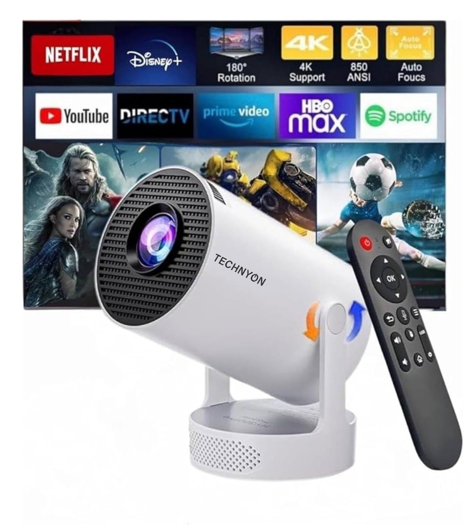 Technyon HY300 ultra 2026 | 1080P Full HD WiFi Projector with Android 11.012000 Lum