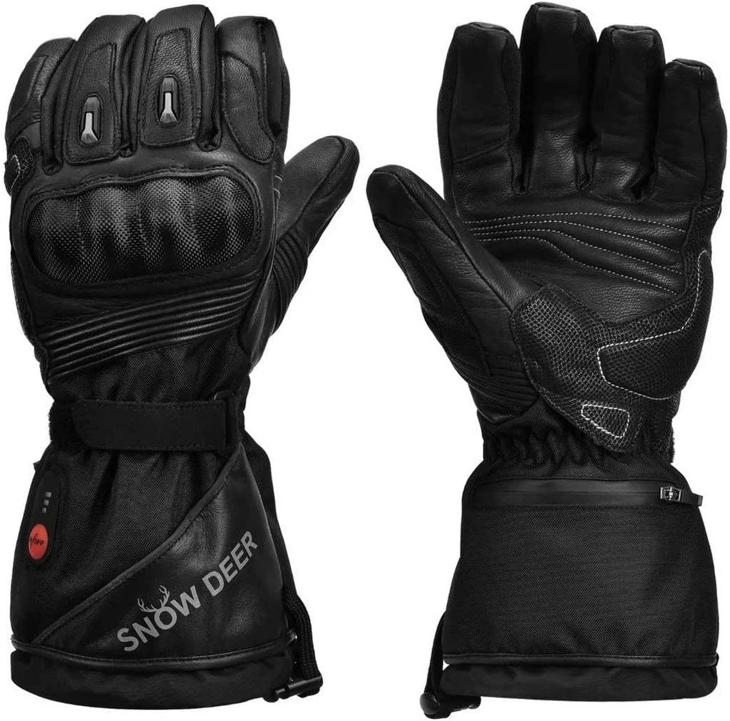 Heated Motorcycle Gloves,7.4V 2200MAH Electric Rechargeable Battery Waterproof Riding Gloves