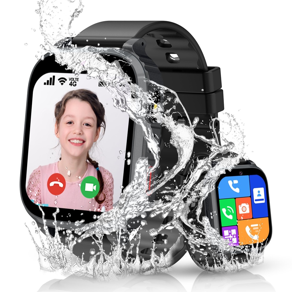 Kesasohe 4G Kids Smart Watch Boys Girls, Smart Watch for Kids GPS Tracker Phone with Video