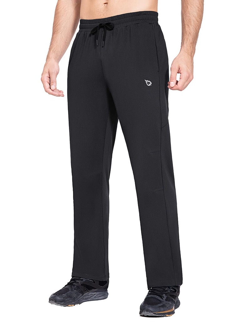 baleaf Men's Fleece Lined Joggers Water Resistant Tracksuit Sweatpants with Zip Pocket (M)