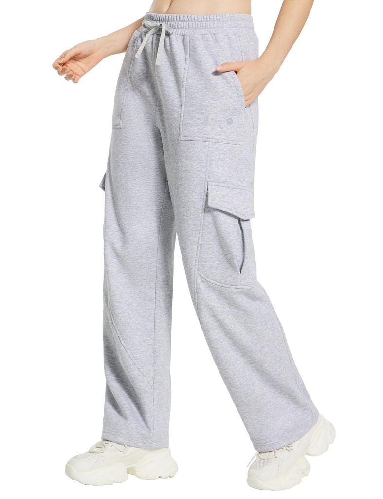 baleaf Women Cargo Trousers Fleece Lined Sweatpants with Pockets Straight High Waisted SIZE XS
