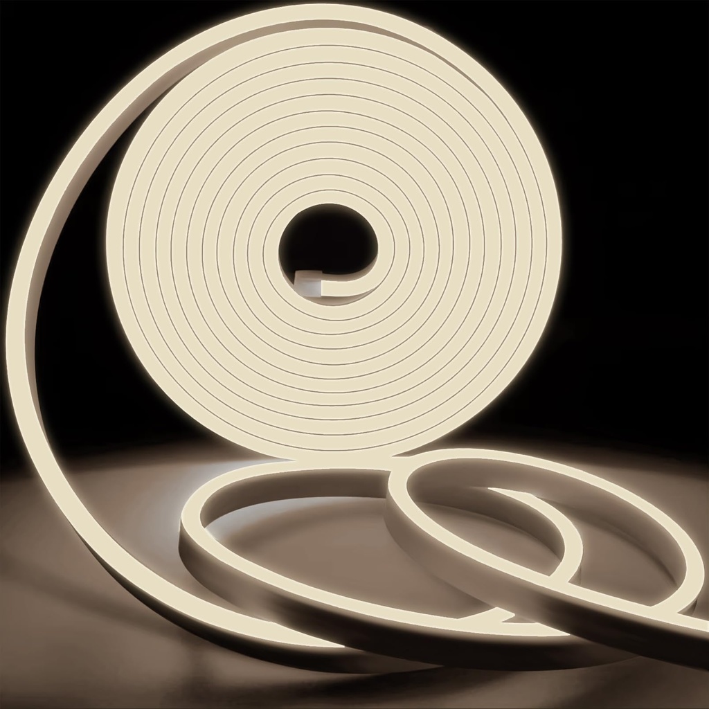 KSIBNW Neon LED Strip Light Waterproof IP65,164 ft/50m 220v LED Light Strip,Cuttable Rope L