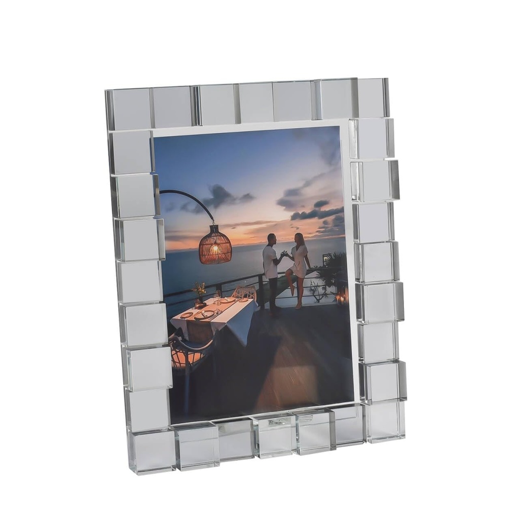 DONOUCLS Crystal 5x7Inch Picture Frame, Wedding Photo Frame Tabletop Display, Comes with Gi
