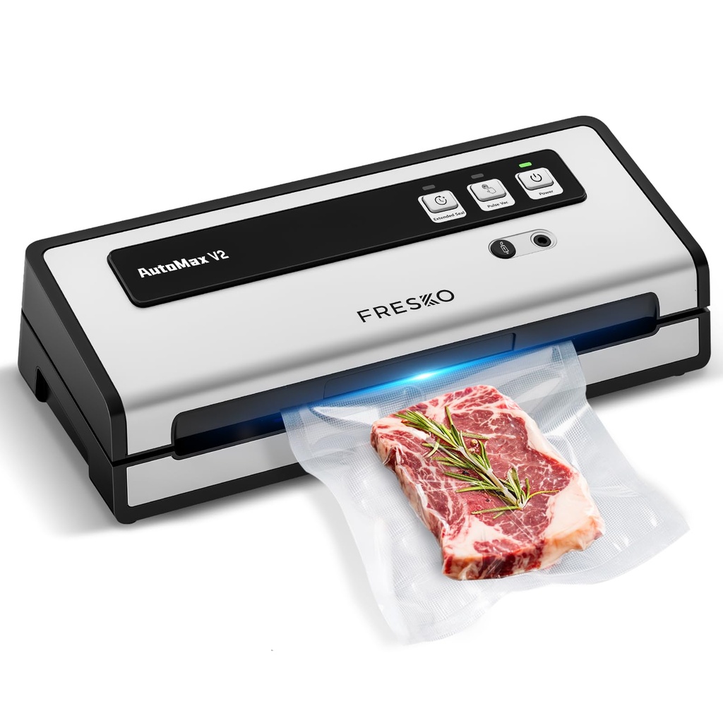 FRESKO Vacuum Sealer Machine for Food, Automatic 140 W Vacuum Sealer with Double Heat Seal,2