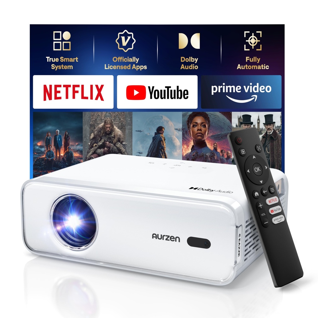 [Netflix App Available & Dolby Audio] Aurzen Eazze D1 Smart Projector 4K Support