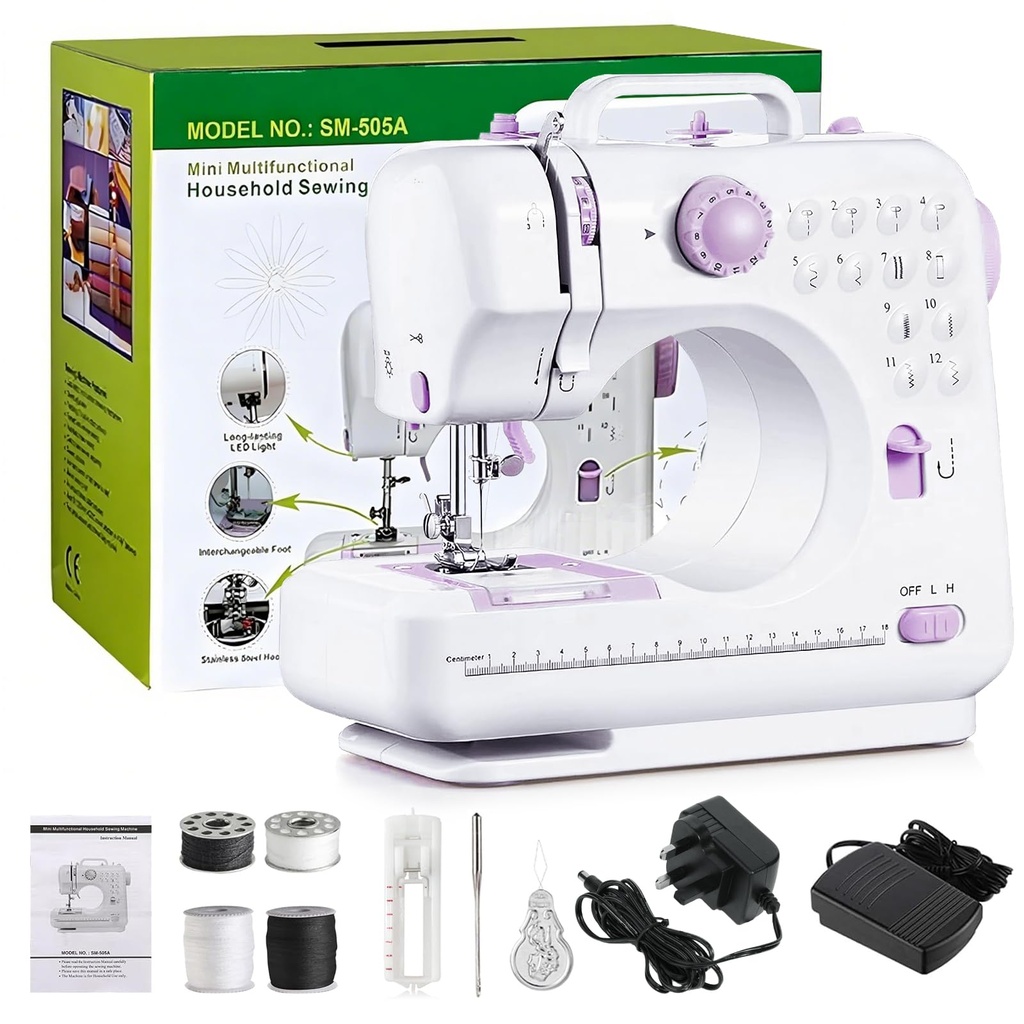 Mini Sewing Machine for Beginner, Portable Electric Sewing Machines, Small Home Sewing Mach