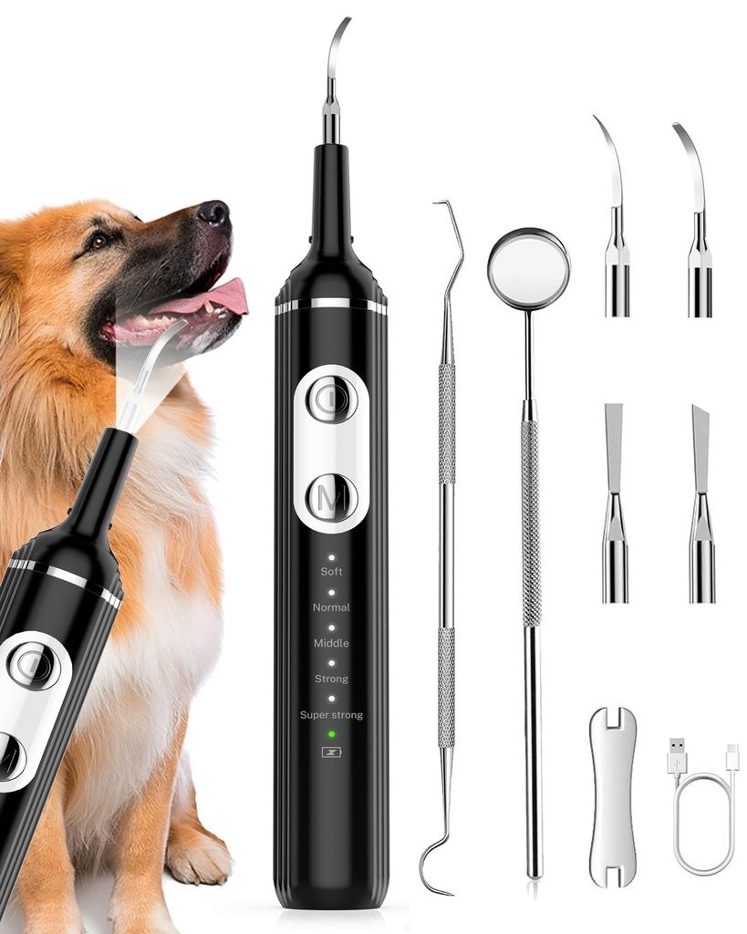 Plaque Remover for Teeth, Wagner Stern Plaque Remover Dog Toothbrush with 5 Modes & LED Lig