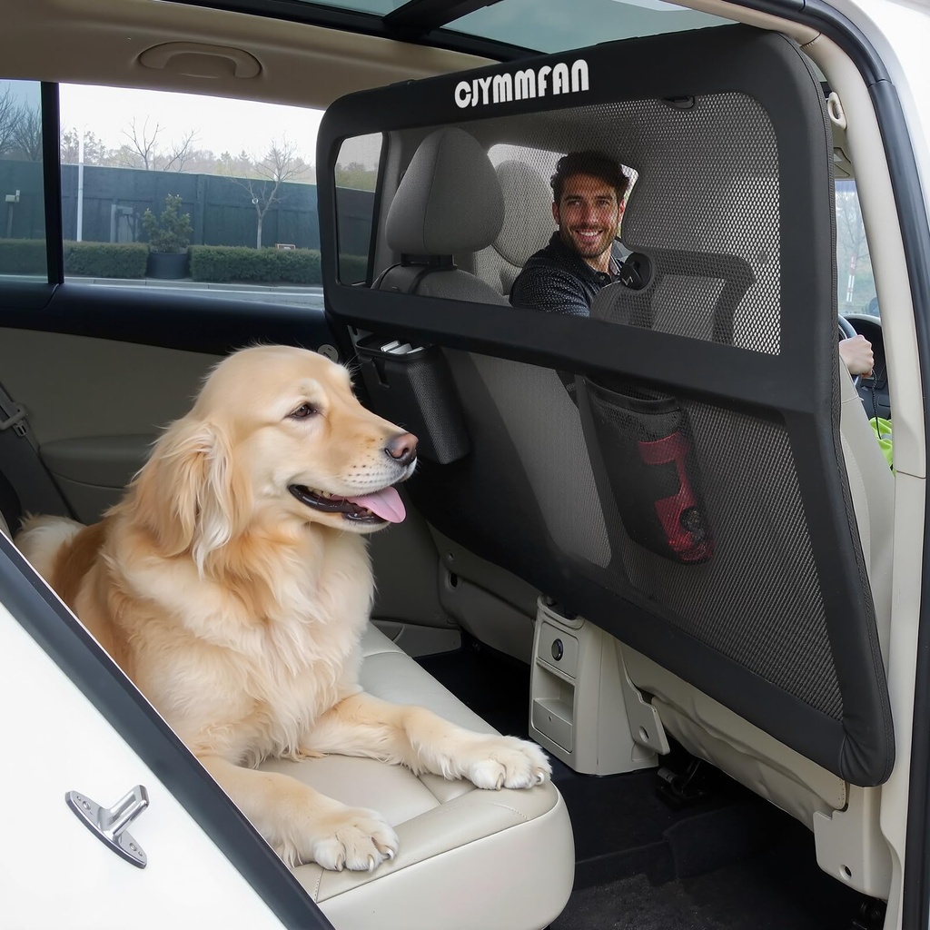 Dog Guard for Car Boot & Back Seat with Wider Coverage, Universal Fit Dog Barrier