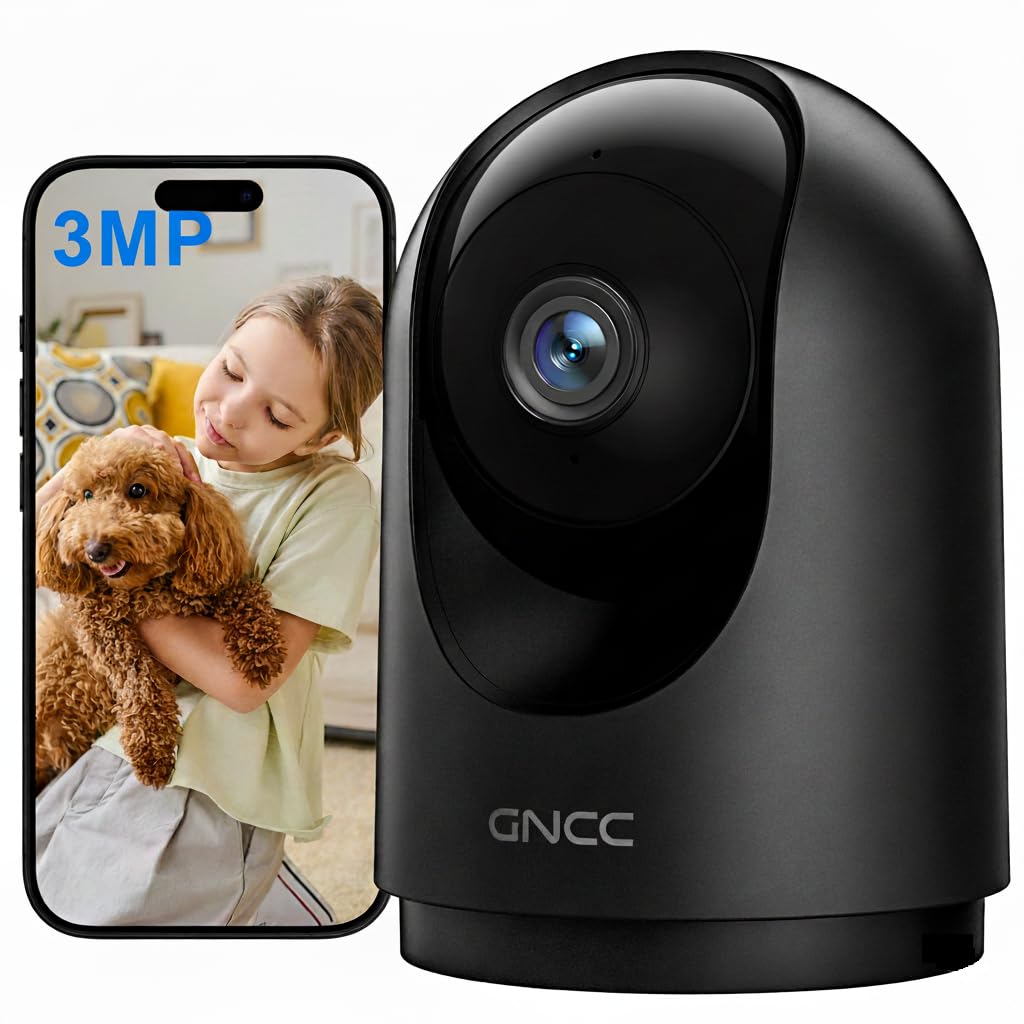 GNCC Indoor Dog Pet Camera with APP, 2K Home CCTV Security Camera, Wifi Baby monitor with C