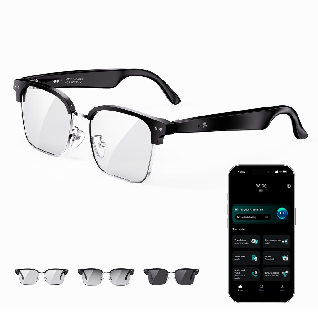 ONKELYIM AI Smart Glasses for Men and Women with Chat GPT, Bluetooth Translation Glasses wi