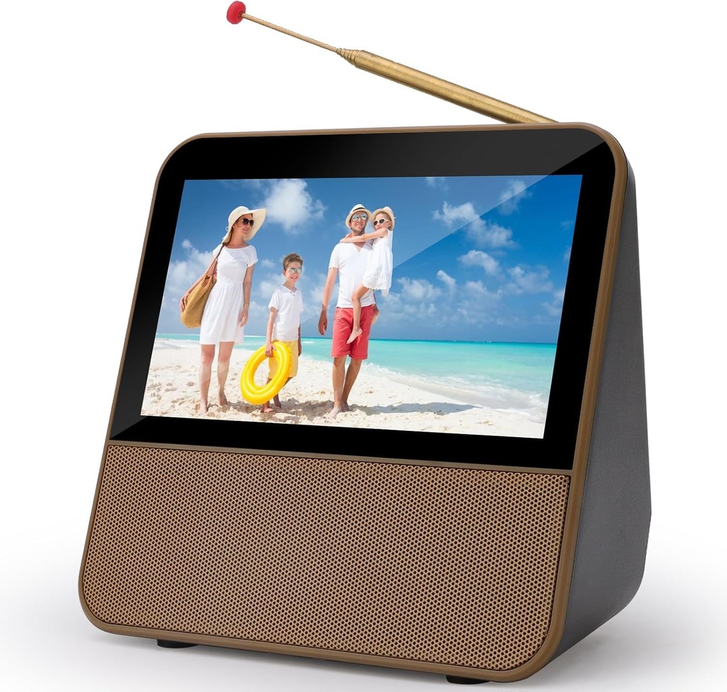 HOTOIQ Portable TV, 1080P HD 7 Inch, Digital DVB-T2 Receiver, DAB+, FM Radio, USB Multimedi