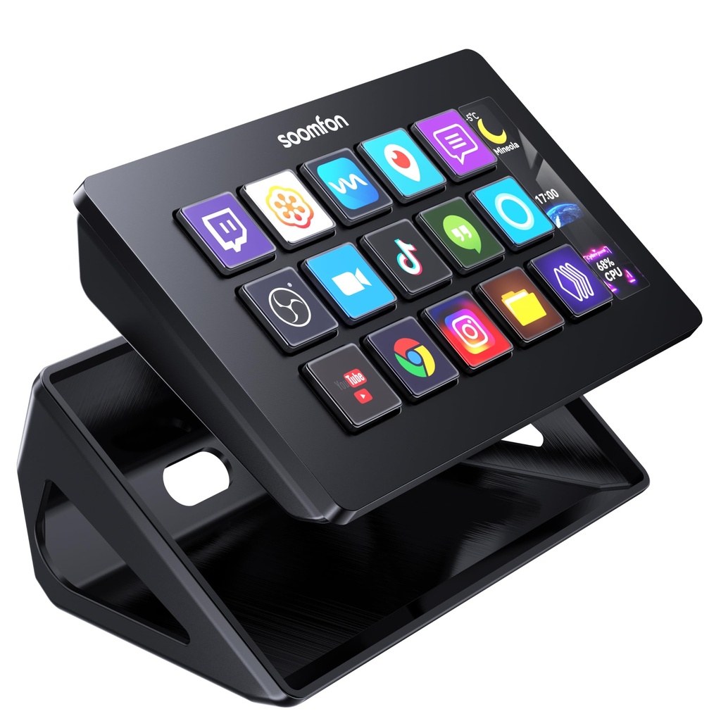 SOOMFON Stream Control Deck Studio Stream Controller with 15 Macro Keys & Dashboard, Custom