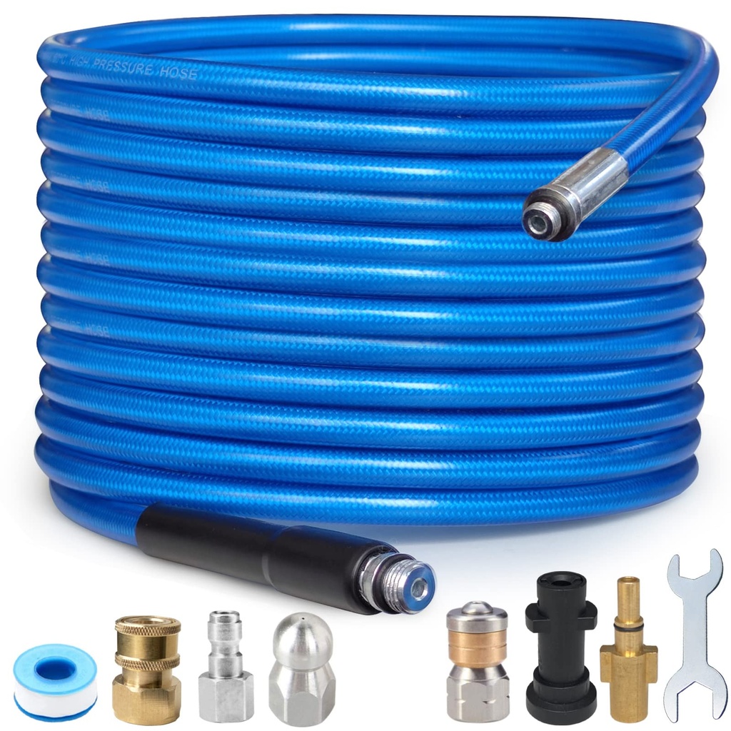 10M High Pressure Washer Drain 3000 PSI/180bar Hose Cleaning Kit Sewer Jetter Kit
