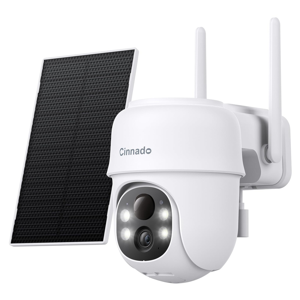 Cinnado Solar Security Camera Outdoor Wireless 2K CCTV Camera Systems House Security, Solar