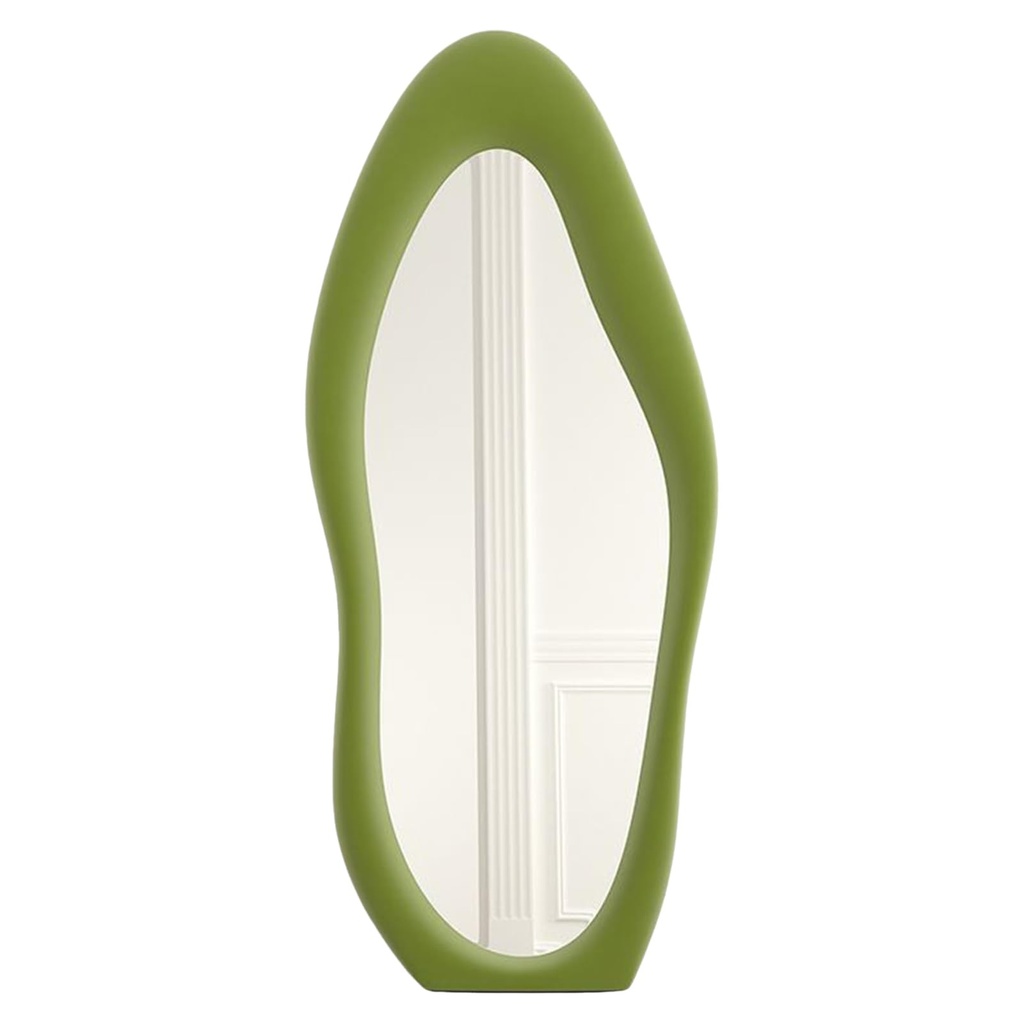 CEIEVER Asymmetrical Mirror, Irregular Wavy Mirrors 168X68 cm Arch Floor Standing Mirrors 