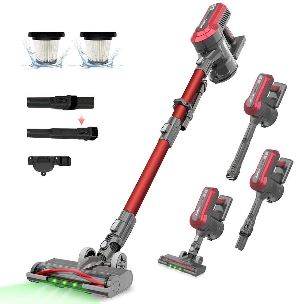 Akitas V10A Cordless Vacuum Cleaner 450W BLDC Motor 45kPa Suction 60min Runtime Lightweight