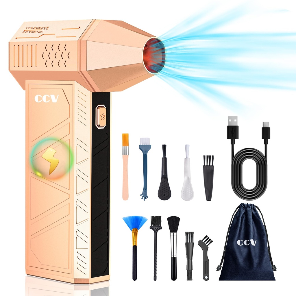 Compressed Air Duster - 150000RPM Electric Air Duster for Cleaning Keyboard&PC 3 Gears Adju