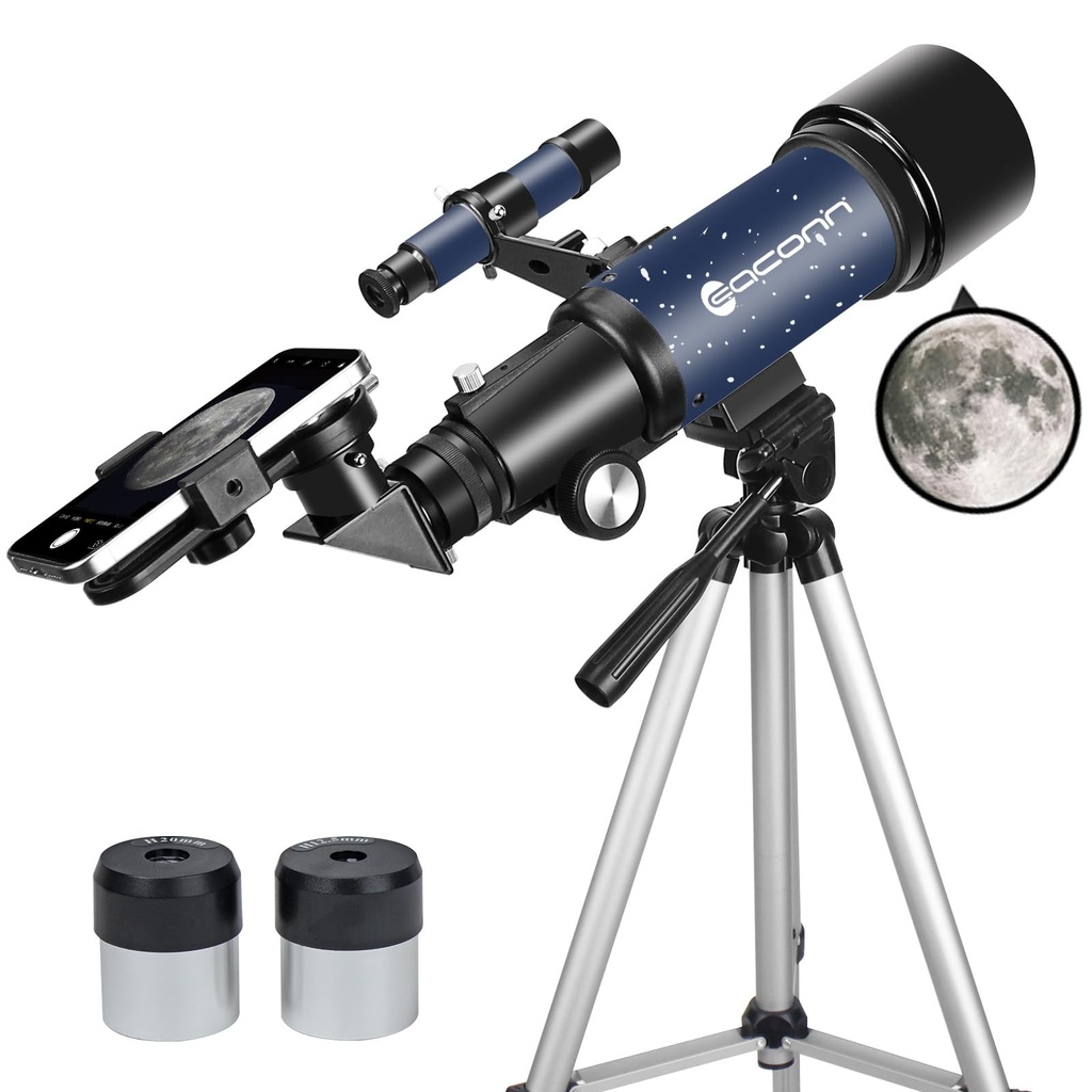 Telescope for Adults Beginners, 70mm Aperture 400mm AZ Mount Fully Multi-Coated Optics 