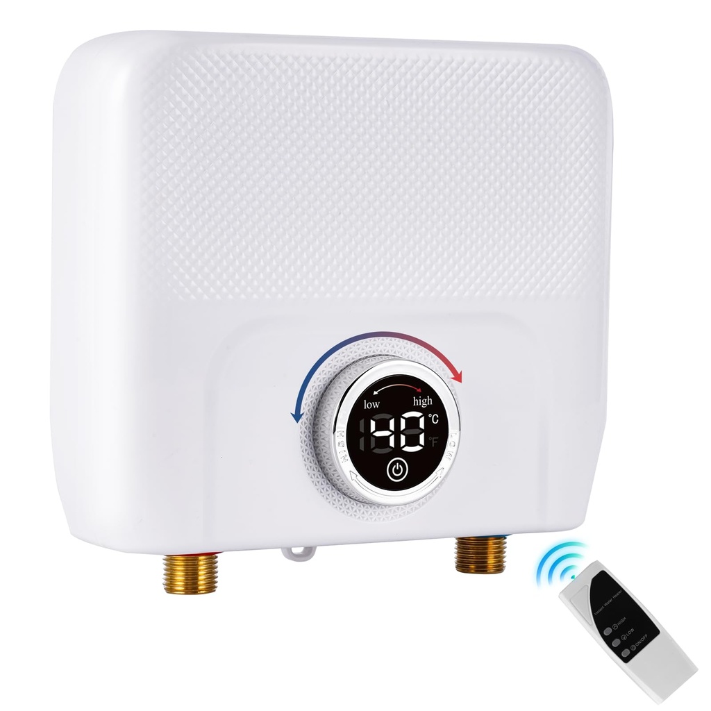 YUCHENGTECH Mini Instant Water Heater 6500W Electric Tankless Water Heaters with Remote Con