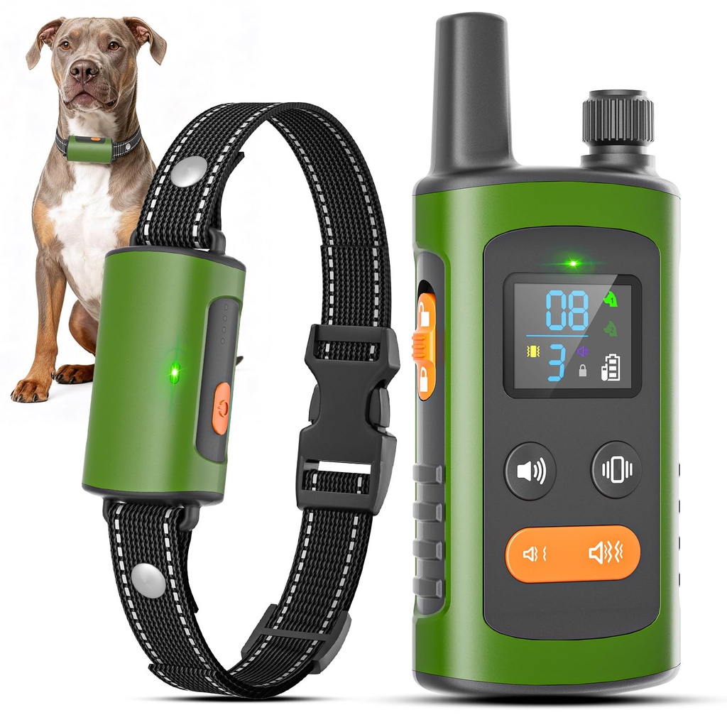 Anti Bark Collars For Dogs, Dog Training Collar with 3200Ft Remote, IPX7 Waterproof Dog Bar