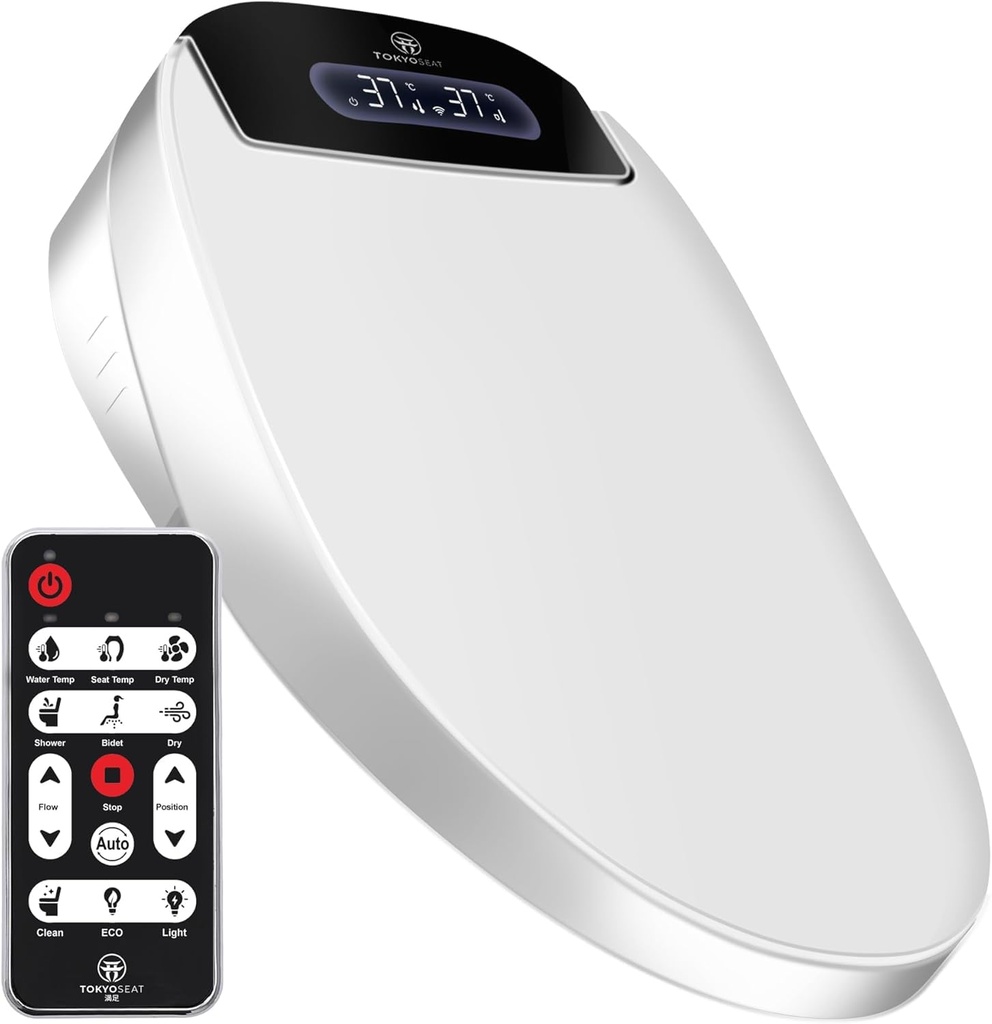TokyoSeat UK Standard Certified : Smart Japanese Bidet Toilet Seat, Heated Toilet Seat with