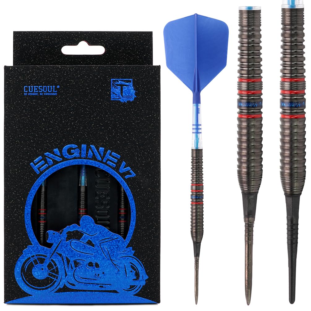 CUESOUL ENGINE V9 18g Steel Tip 90% Tungsten Dart Set with GEM STONE Finished and Unifying