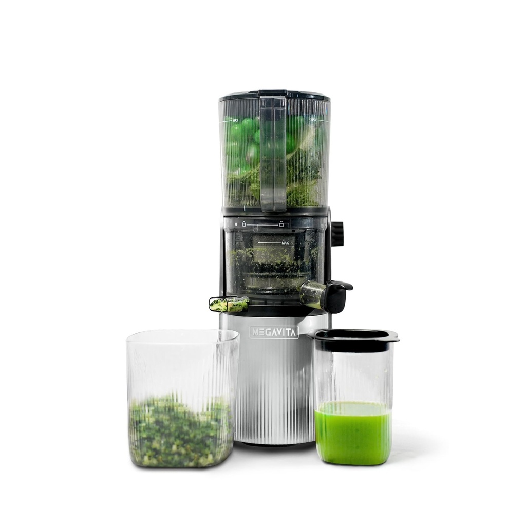 MEGAVITA Vertical Slow Masticating Juicer, Whole Fruit Feeder for Soft Ingredients, Cold Press
