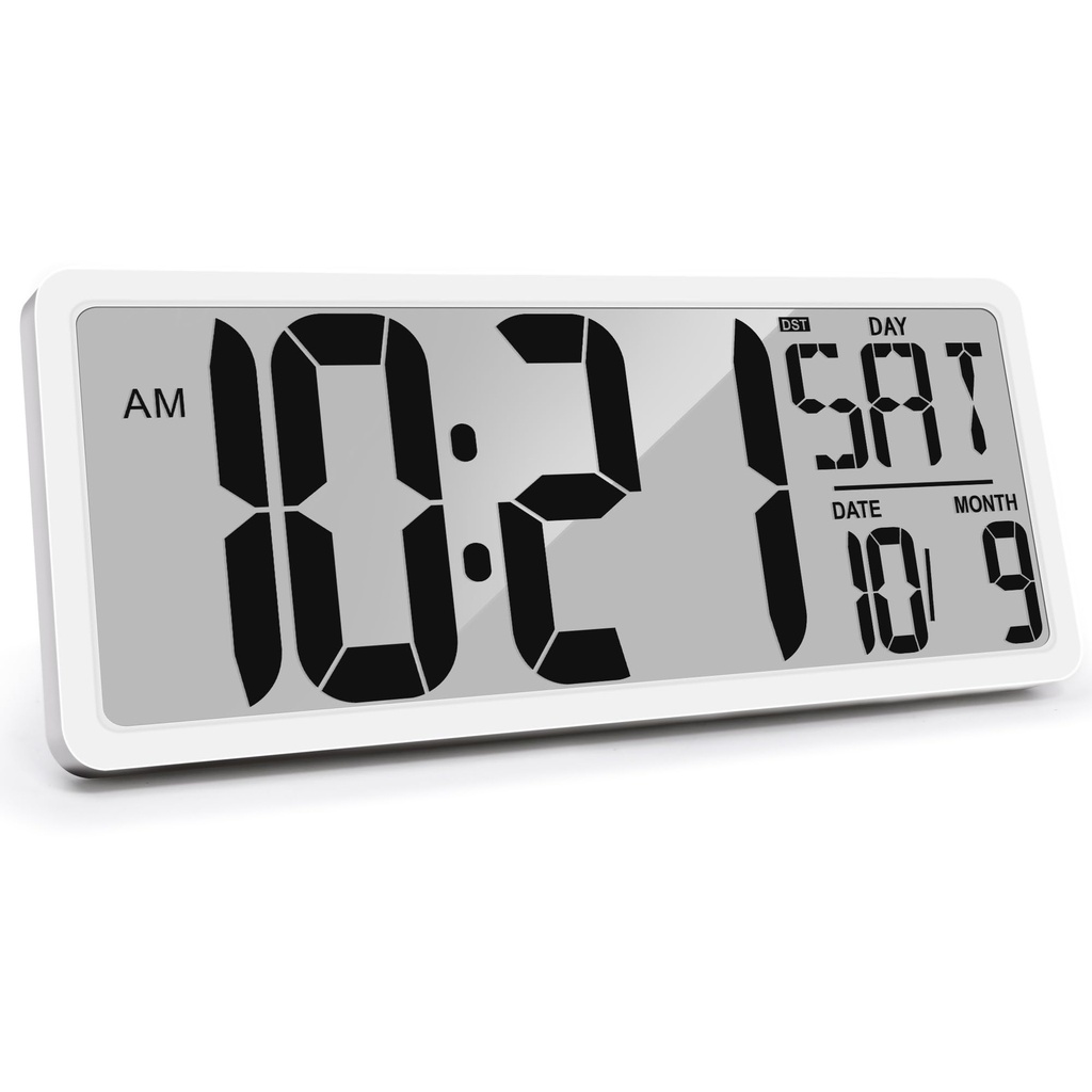 Large Digital Wall Clock 15 Inch Digital Alarm Clock for Bedroom Wall Clocks Battery Operat
