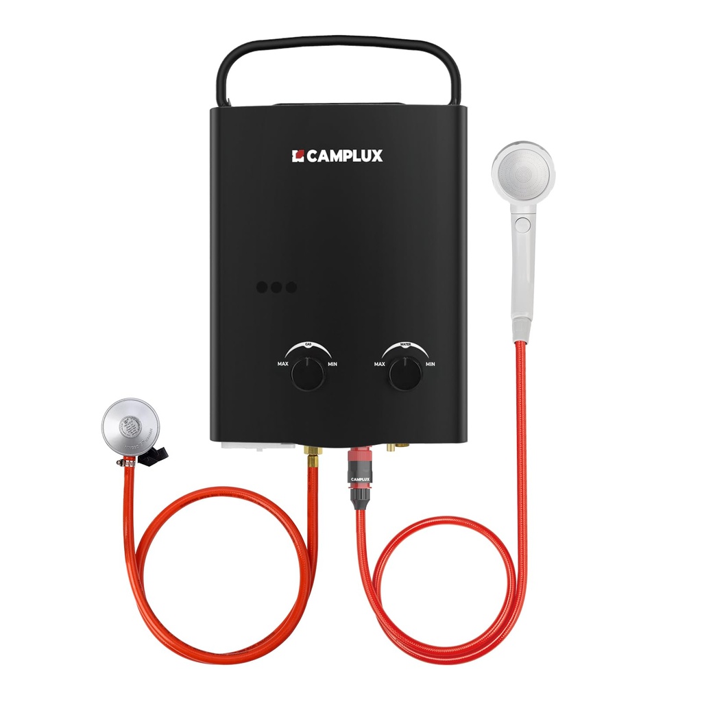 CAMPLUX AY132B 5L Portable Gas Water Heater with Folding Handle, Tankless LP Gas Boiler