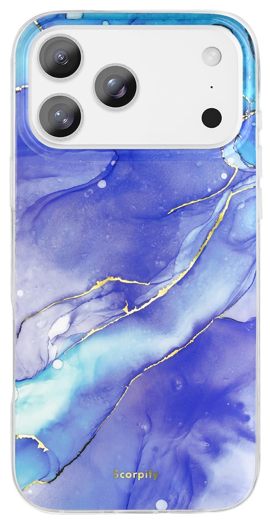 SCORPIFY for iPhone 17 Pro Case [Compatible with MagSafe] with Fantasy Blue Marble Design,