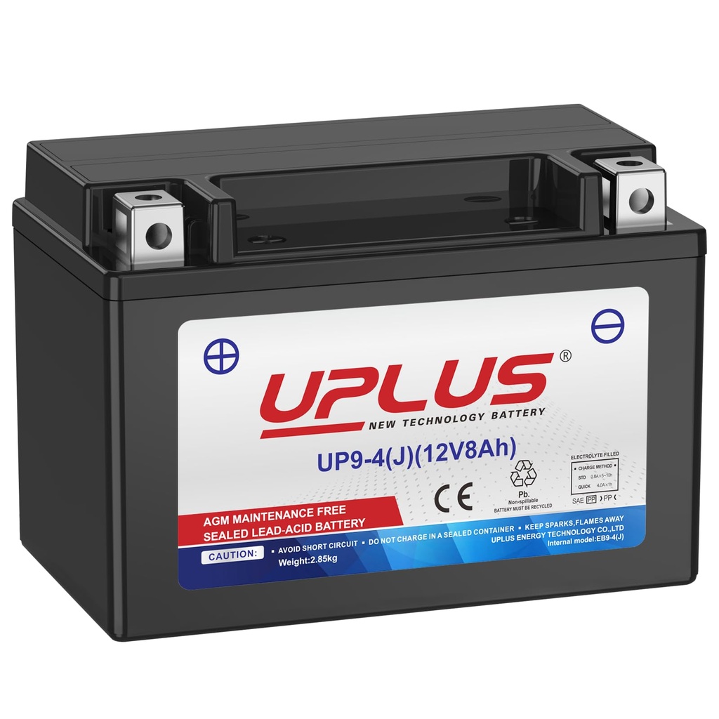 UPLUS UP9-4(J) Motorcycle Battery, 12v 8Ah CCA 120A(EN), ATV Scooter Powersport Maintenance